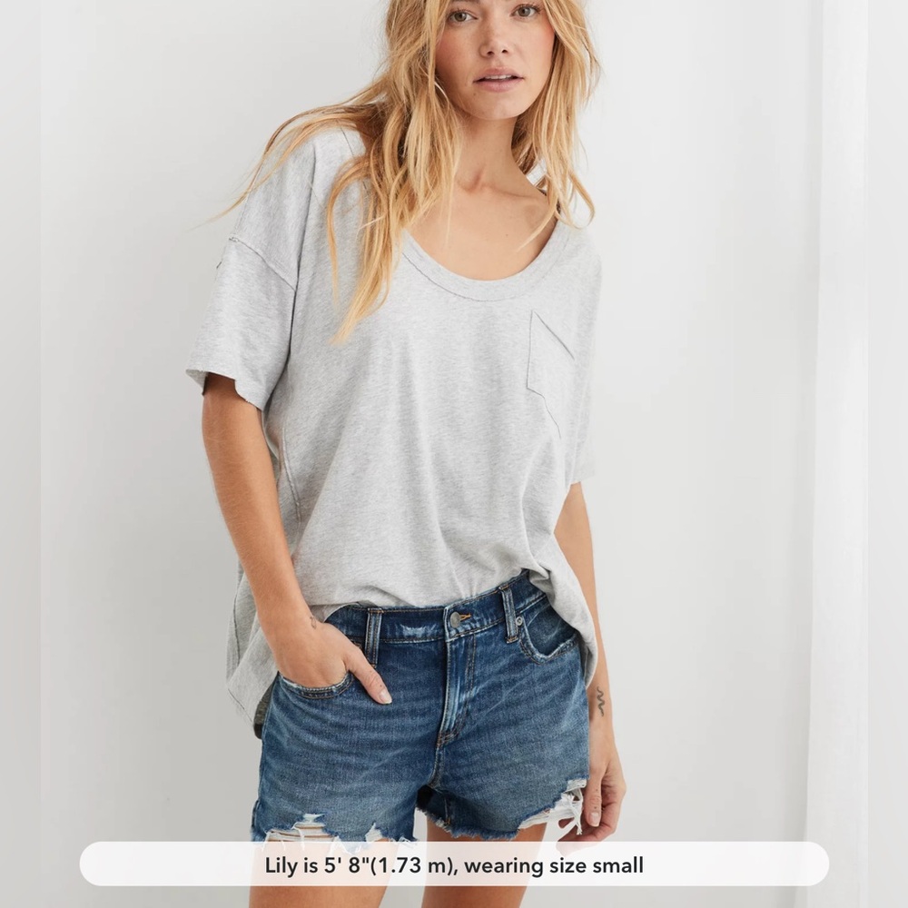 Aerie Daydream Denim Distressed Shorts